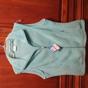 Women's Large Columbia light green zip up vest